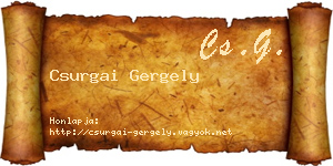Csurgai Gergely névjegykártya